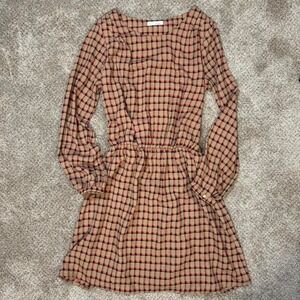 Plaid Long Sleeve Dress by Japan's Index